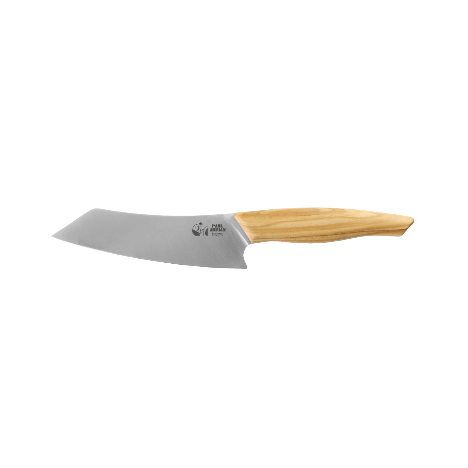 Hochwertiges Messer von Beluga Kochmetz mit 16 cm Klinge und Griff aus Olivenholz.