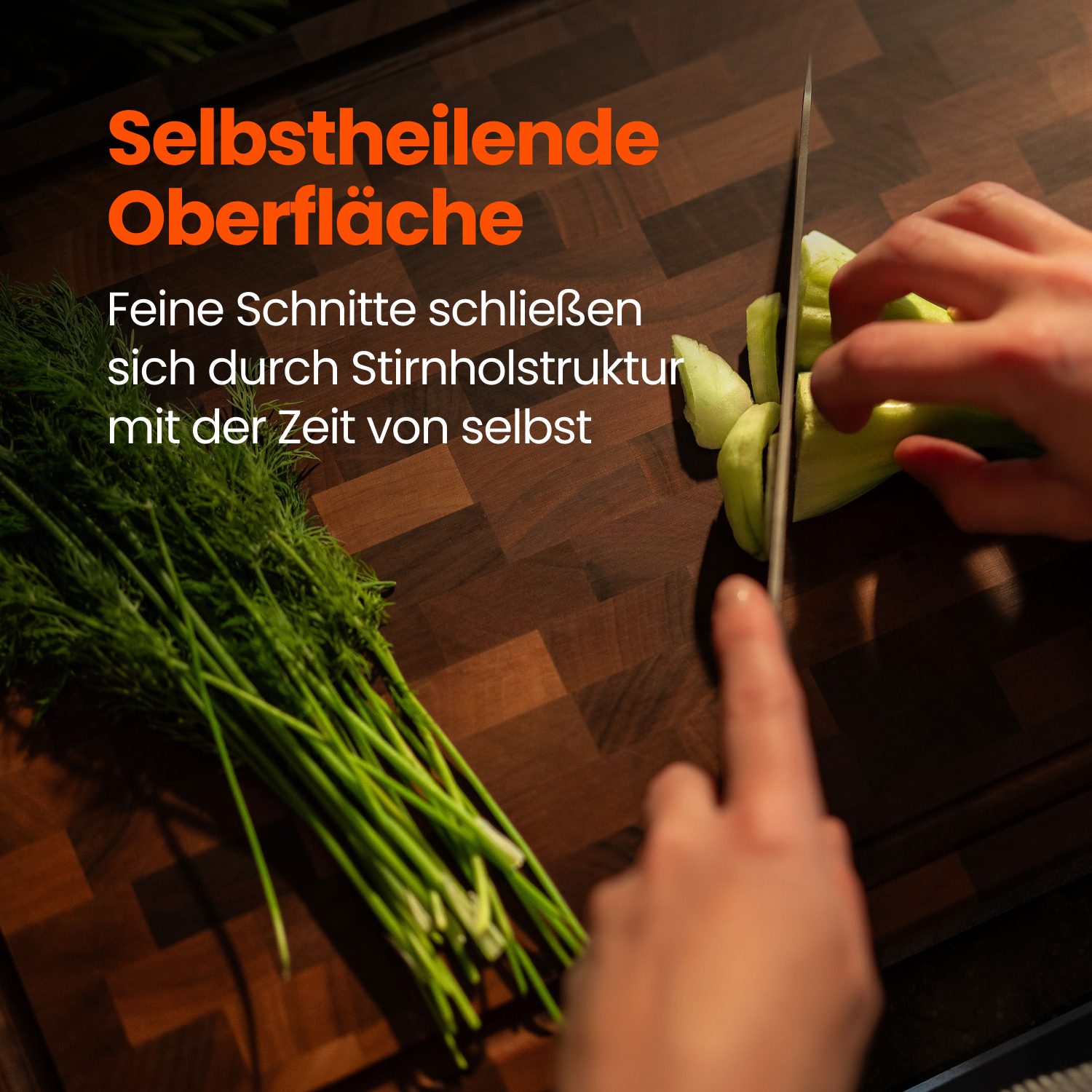 Walnut end grain cutting board including cutting board stopper