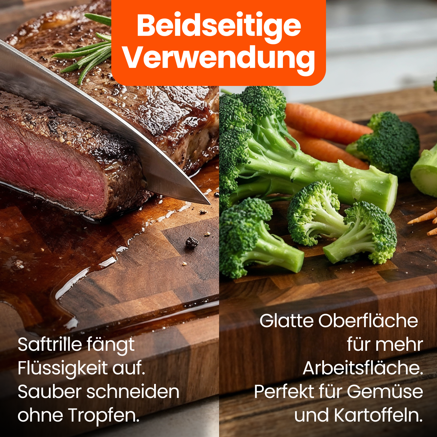 Walnut end grain cutting board including cutting board stopper