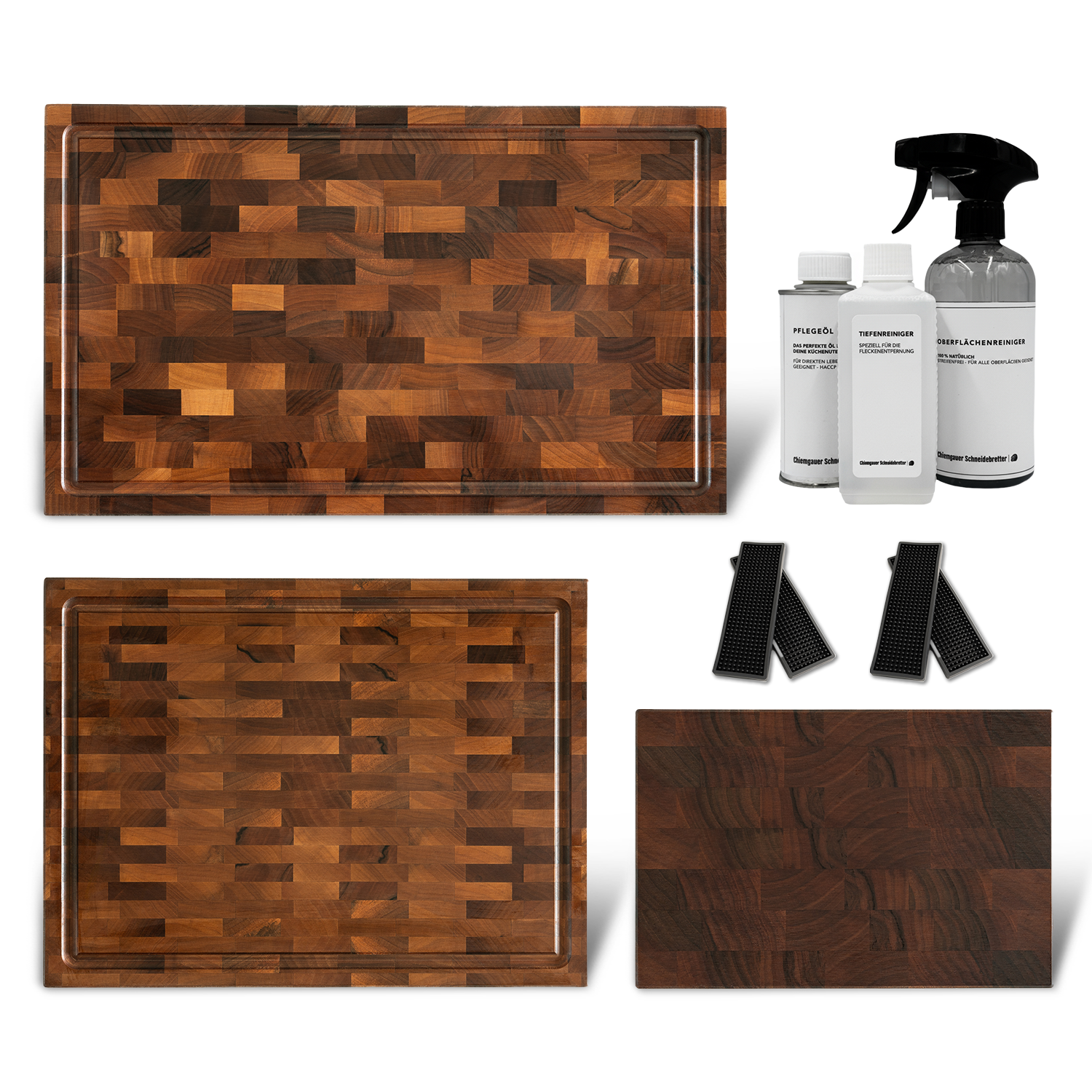 Premium Nussbaum Schneidebrett 6er Set