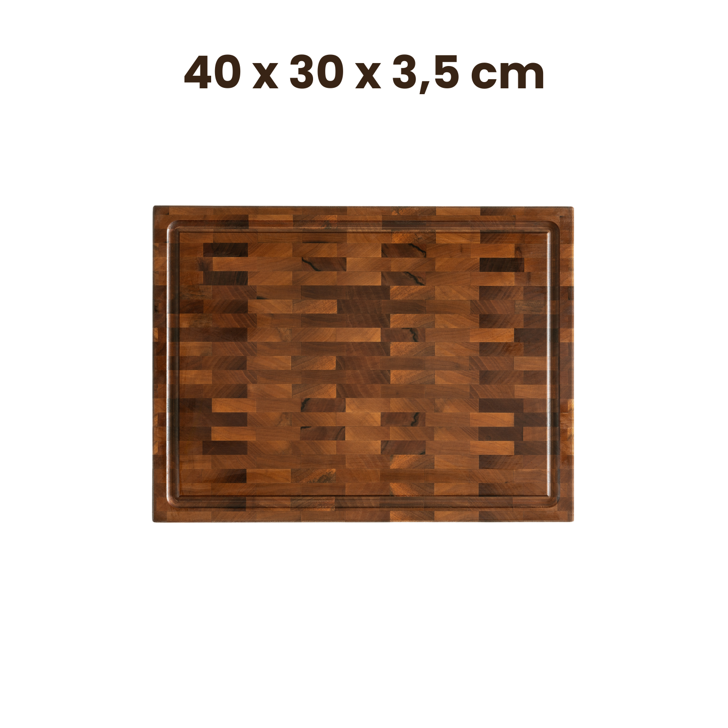 Walnut end grain cutting board including cutting board stopper