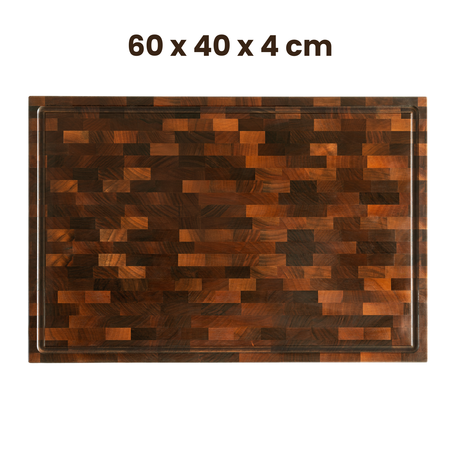 Walnut end grain cutting board including cutting board stopper